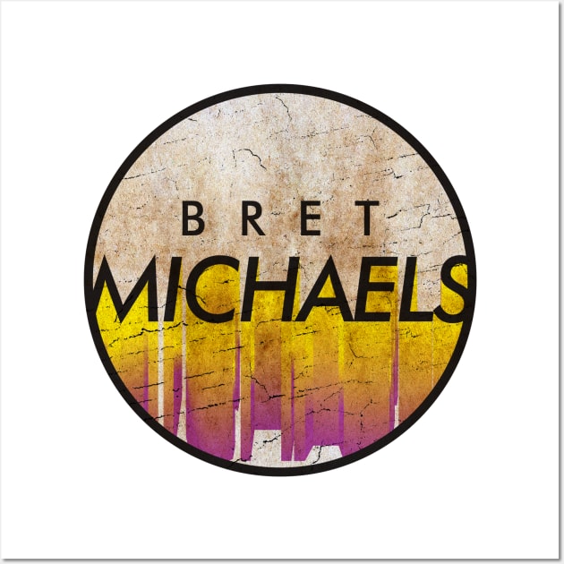 Bret Michaels - VINTAGE YELLOW CIRCLE Wall Art by GLOBALARTWORD